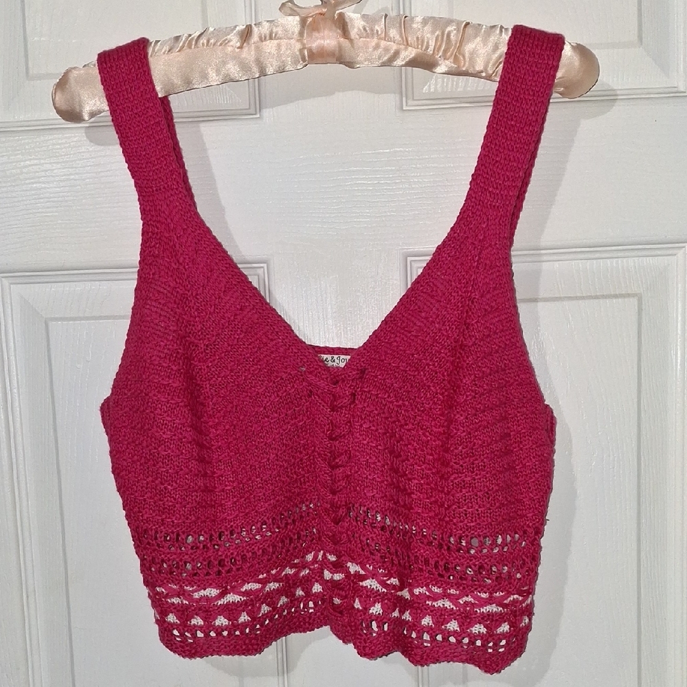 Women's Pink Knit Tank Top
